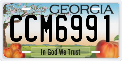 GA license plate CCM6991