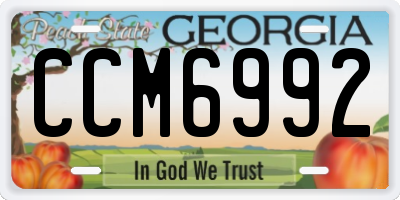 GA license plate CCM6992