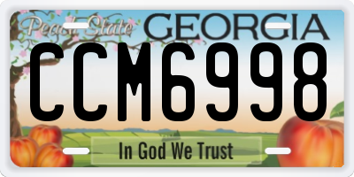 GA license plate CCM6998