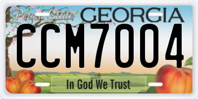 GA license plate CCM7004