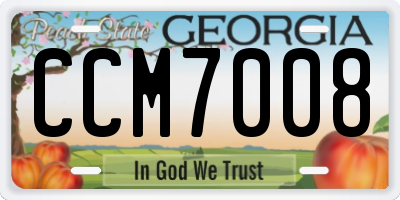 GA license plate CCM7008
