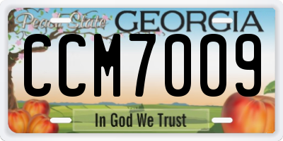 GA license plate CCM7009