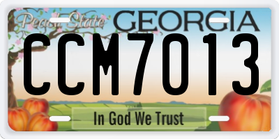 GA license plate CCM7013
