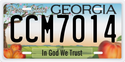 GA license plate CCM7014