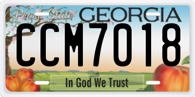 GA license plate CCM7018