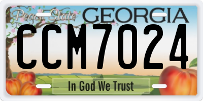 GA license plate CCM7024