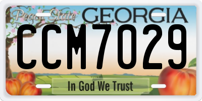 GA license plate CCM7029