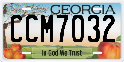 GA license plate CCM7032