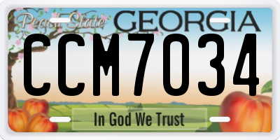 GA license plate CCM7034