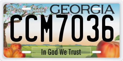 GA license plate CCM7036