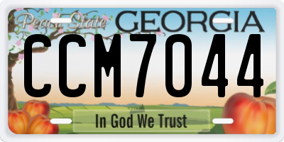 GA license plate CCM7044