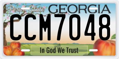 GA license plate CCM7048