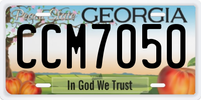 GA license plate CCM7050