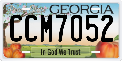 GA license plate CCM7052