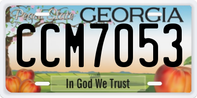 GA license plate CCM7053
