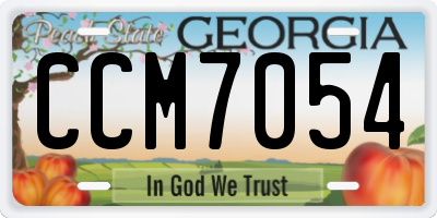 GA license plate CCM7054