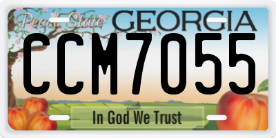 GA license plate CCM7055