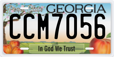 GA license plate CCM7056