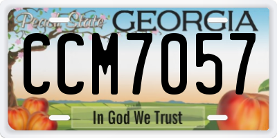 GA license plate CCM7057