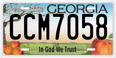 GA license plate CCM7058