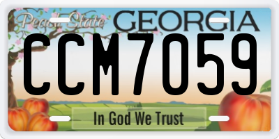 GA license plate CCM7059