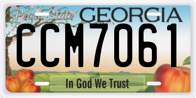GA license plate CCM7061
