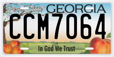 GA license plate CCM7064