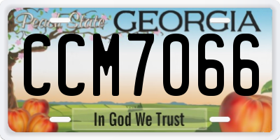 GA license plate CCM7066
