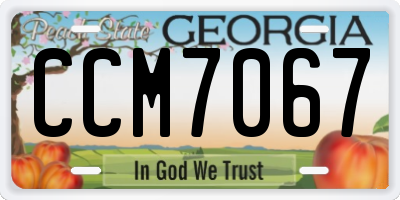 GA license plate CCM7067