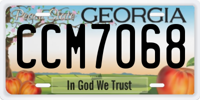 GA license plate CCM7068
