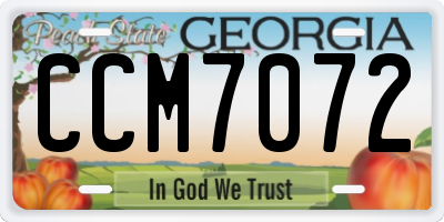 GA license plate CCM7072