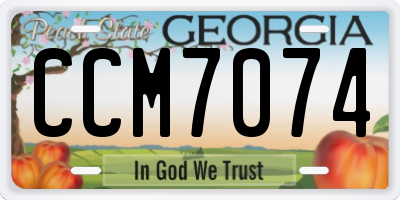 GA license plate CCM7074