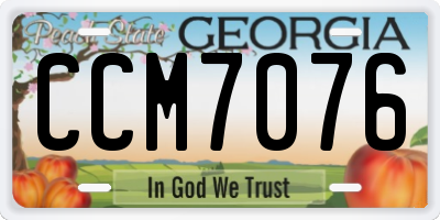 GA license plate CCM7076