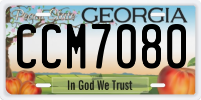 GA license plate CCM7080