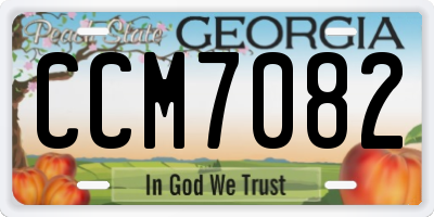 GA license plate CCM7082