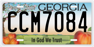 GA license plate CCM7084