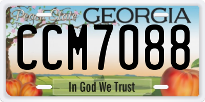 GA license plate CCM7088
