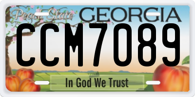 GA license plate CCM7089