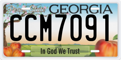 GA license plate CCM7091