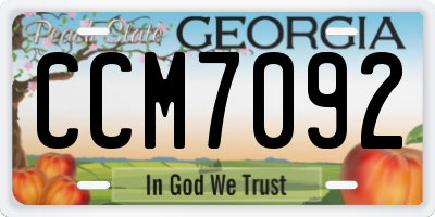 GA license plate CCM7092