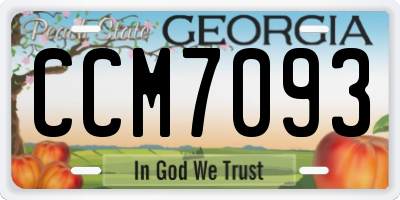 GA license plate CCM7093