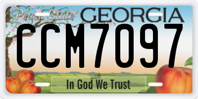 GA license plate CCM7097