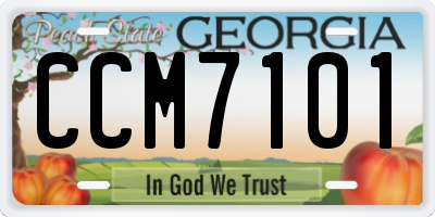 GA license plate CCM7101