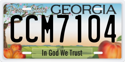 GA license plate CCM7104