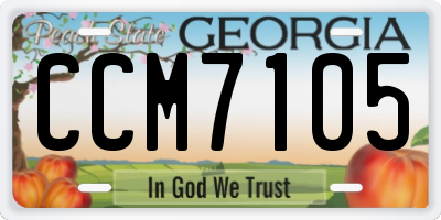 GA license plate CCM7105