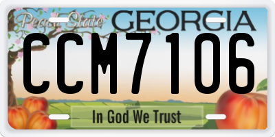 GA license plate CCM7106