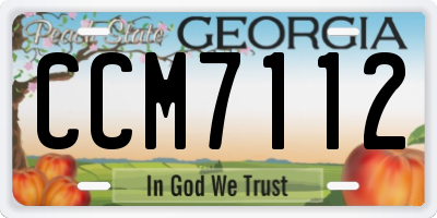 GA license plate CCM7112