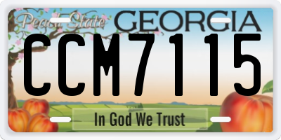 GA license plate CCM7115