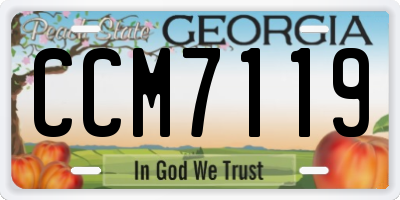 GA license plate CCM7119
