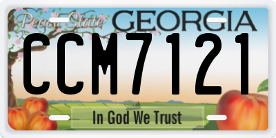 GA license plate CCM7121